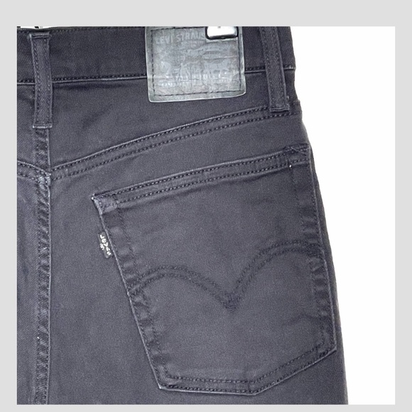 Levi's Wedgie Skinny Denim Button Fly Distressed Raw Hem Jeans Black Size 29 - Picture 8 of 10